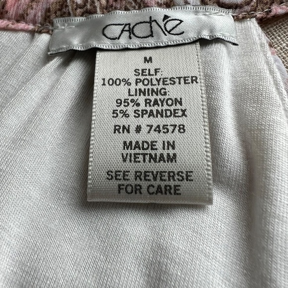 Cache Pink And Gold Paisley Blouson Style Halter Top Size Medium - Picture 4 of 7